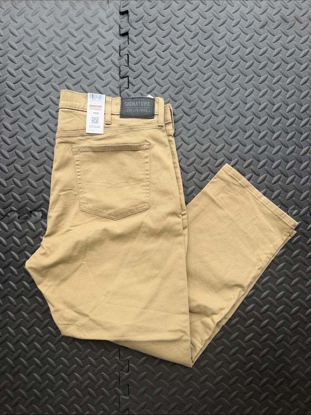 Signature by Levi Strauss Khaki/Tan Straight‑Leg Chino Pants size 40x30